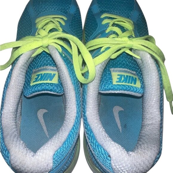 Nike Dual Fusion Womens Athletic Running Shoes Blue & Neon Green Size 8.5 - Picture 4 of 4